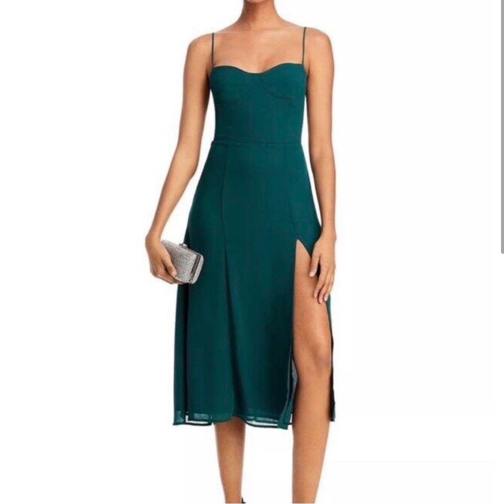 Aqua Teal Spaghetti Strap Midi Dress